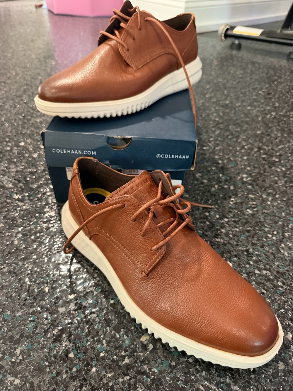 Cole Haan Grand+ Plain Toe Oxford British Tan Leather Shoes Men's 8.5 M C36935
